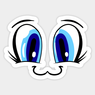 Large Anime Cartoon Eyes  - Face Mask Sticker